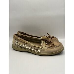 Sperry Angelfish Gold Glitter Boat Shoes Women Size 11